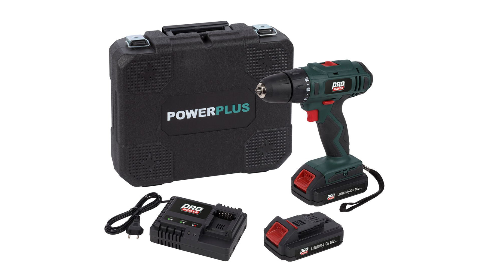 Skruemaskine 18 volt med 2 batterier