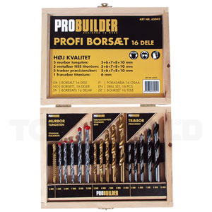 Borsæt i trækasse - 16 stk ProBuilder 