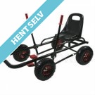 Mooncar - Pedal Gokart i sort med gummehjul. 4-12 år