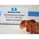 Kobber Søm. Stormklammer 19x19mm ca. 1000 stk