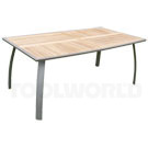 Havebord, alu./teak, 100x180 cm  