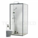 Ifø Solid Fast brusevæg 80cm, klart glas aluprofil