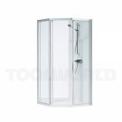 Brusevæg femkantet 90x90, klar glas aluprofil Ifø Solid