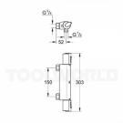 Grohe Grohterm 1000 Brusearmatur med afgang nedad, forkromet