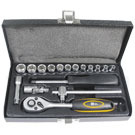 Topnøglesæt i millimeter 1/4", 17 dele ProBuilder 