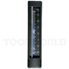 Termometer i sort plast, 145 mm