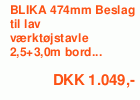 BLIKA Monteringsbeslag til lav værktøjstavle, 474 mm