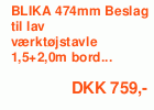 BLIKA Monteringsbeslag til lav værktøjstavle, 474 mm