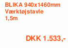 BLIKA Værktøjstavle til værktøjsbord, 1.5 meter