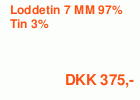 Kobber T/kobbertagrender Loddetin 7 MM 97% Tin 3%