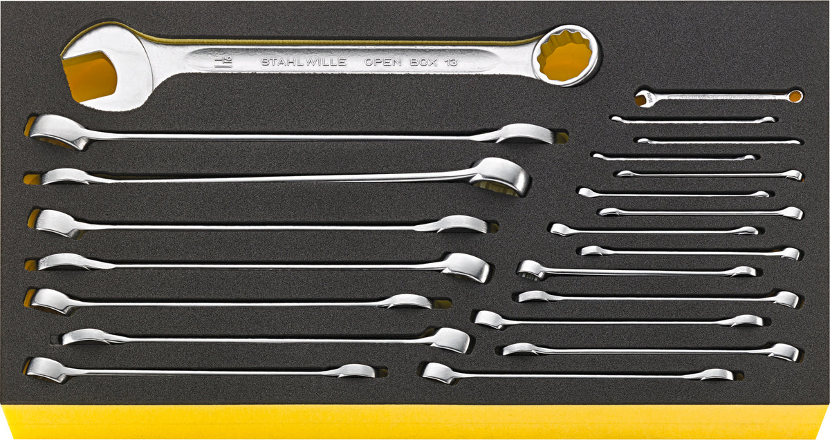 OPEN BOX TCS WT 13a/22 ringgaffelnøglesæt 3/16–1 1/16", 22 dele