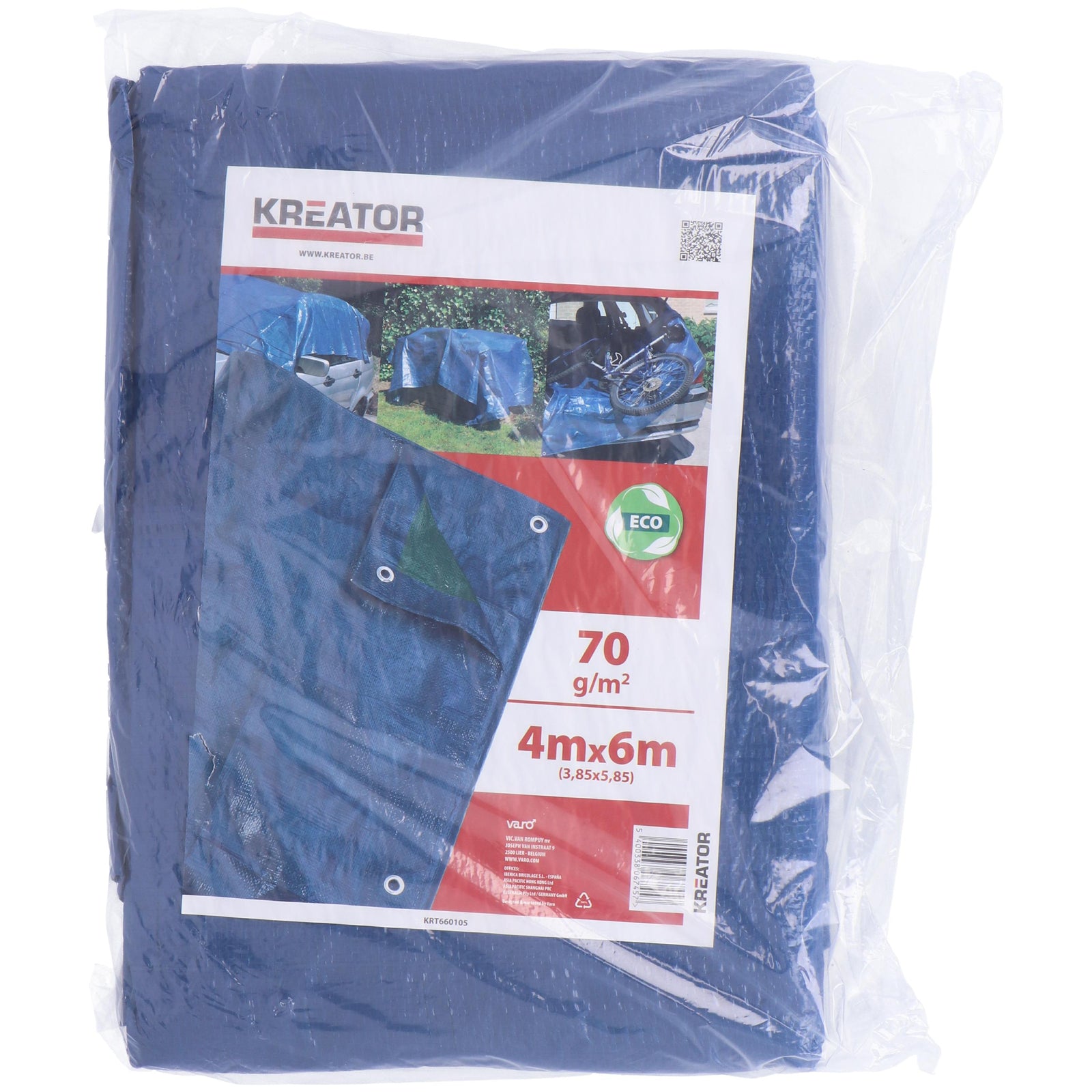 Presenning blå 4 m x 6 m, 70 gram