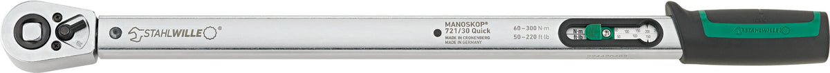 MANOSKOP 721/30 Quick momentnøgle 60–300 Nm, firkant 1/2"