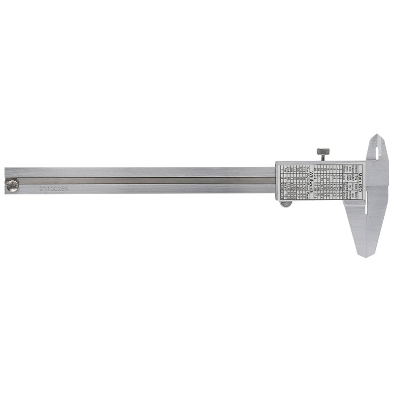 Skydelære med skruelås 0–150 × 0,02 mm og 40 mm kæber