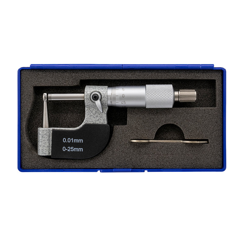 Mikrometer 0–25 × 0,01 mm til runde emner med hul