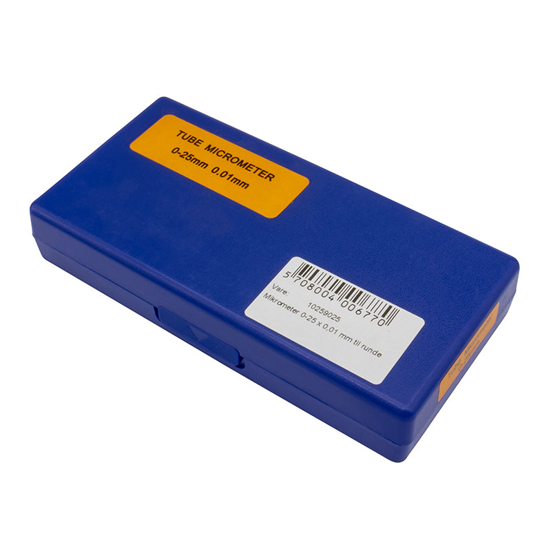 Mikrometer 0–25 × 0,01 mm til runde emner med hul