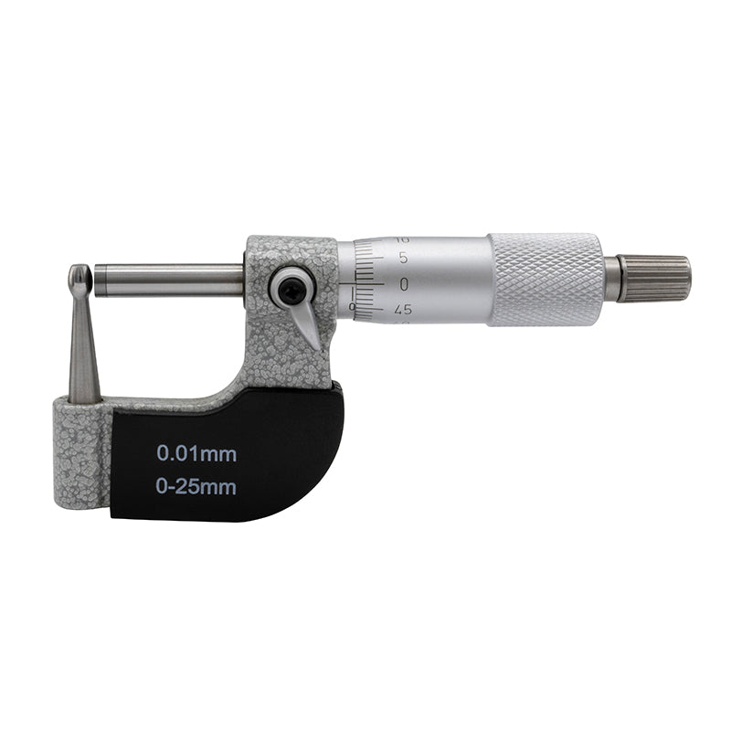 Mikrometer 0–25 × 0,01 mm til runde emner med hul