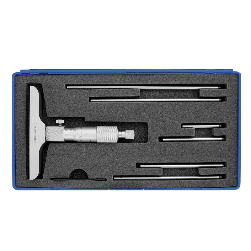 Mikrometer dybdemål 0–300 mm med afrundet målehoved