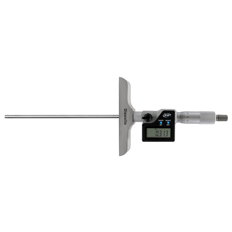 Digitalt mikrometer dybdemål 0–150 mm med flad måleflade
