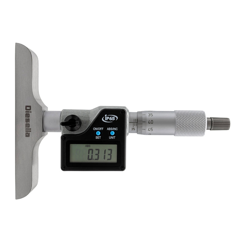 Digitalt mikrometer dybdemål 0–150 mm med flad måleflade