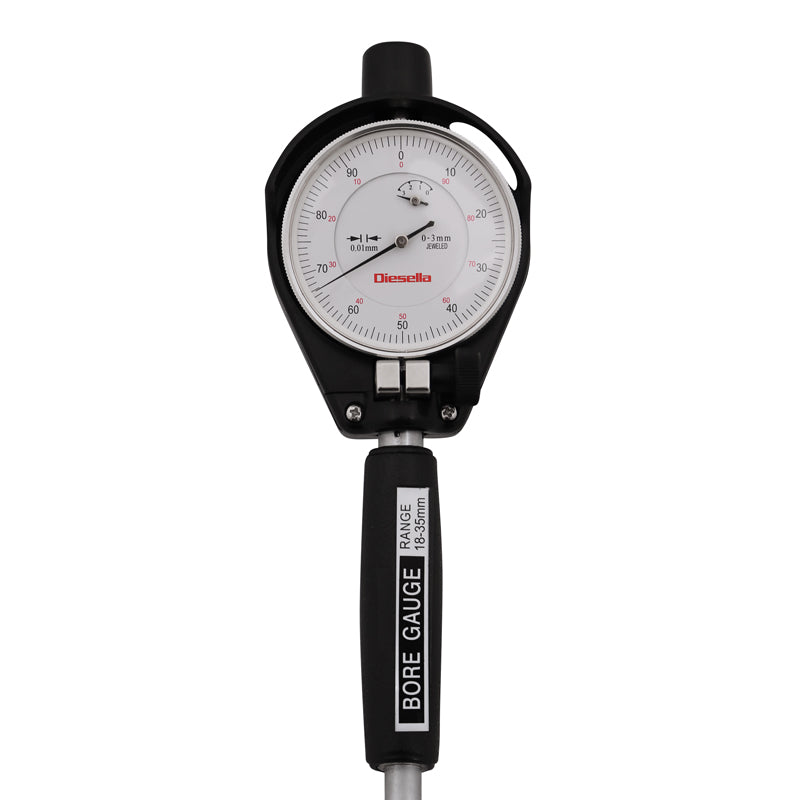 Cylindermåler 18–35 × 0,01 mm med måleur