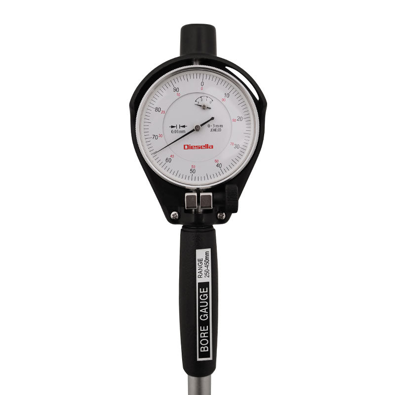 Cylindermåler 250–450 × 0,01 mm med måleur