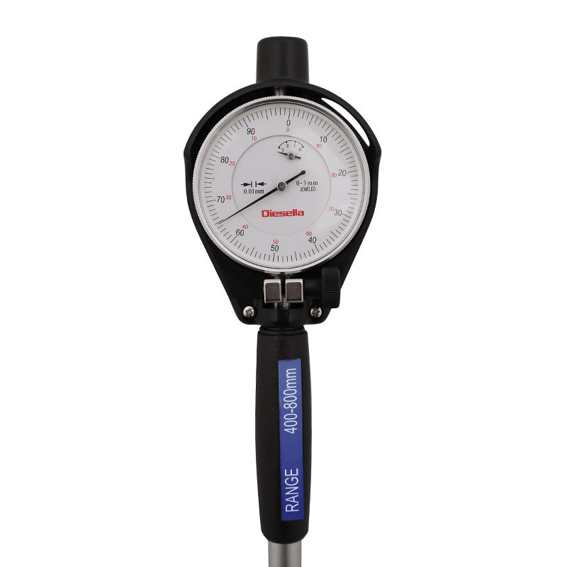 Cylindermåler 400–800 × 0,01 mm med måleur