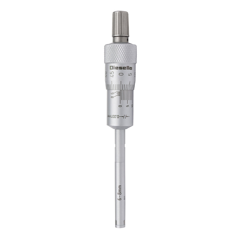 Indvendig 3-punkt mikrometer 6–8 mm inkl. forlænger og kontrolring