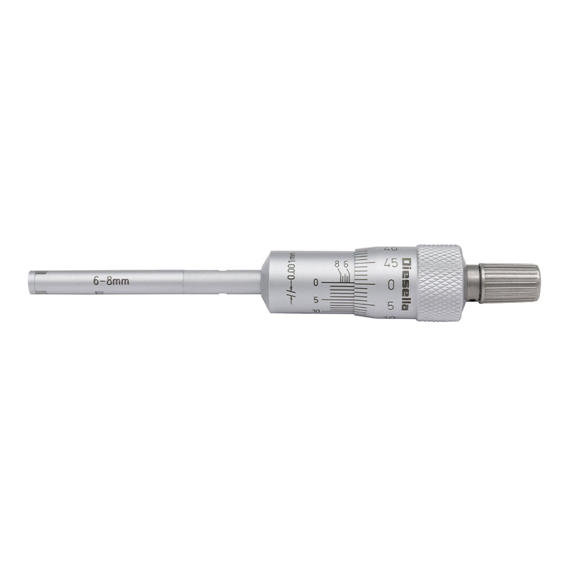 Indvendig 3-punkt mikrometer 6–8 mm inkl. forlænger og kontrolring