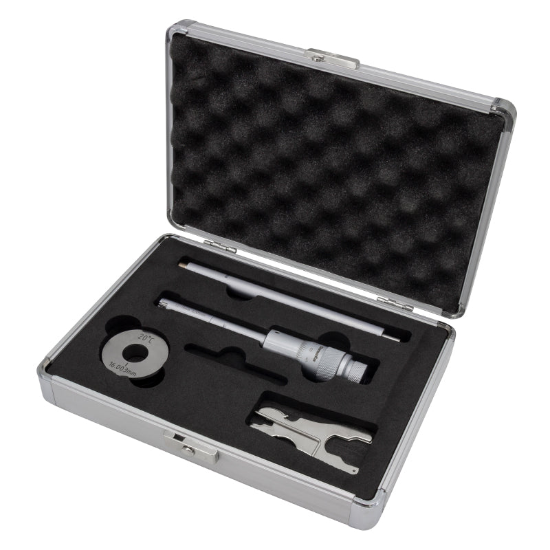 Indvendig 3-punkt mikrometer 12–16 mm inkl. forlænger og kontrolring