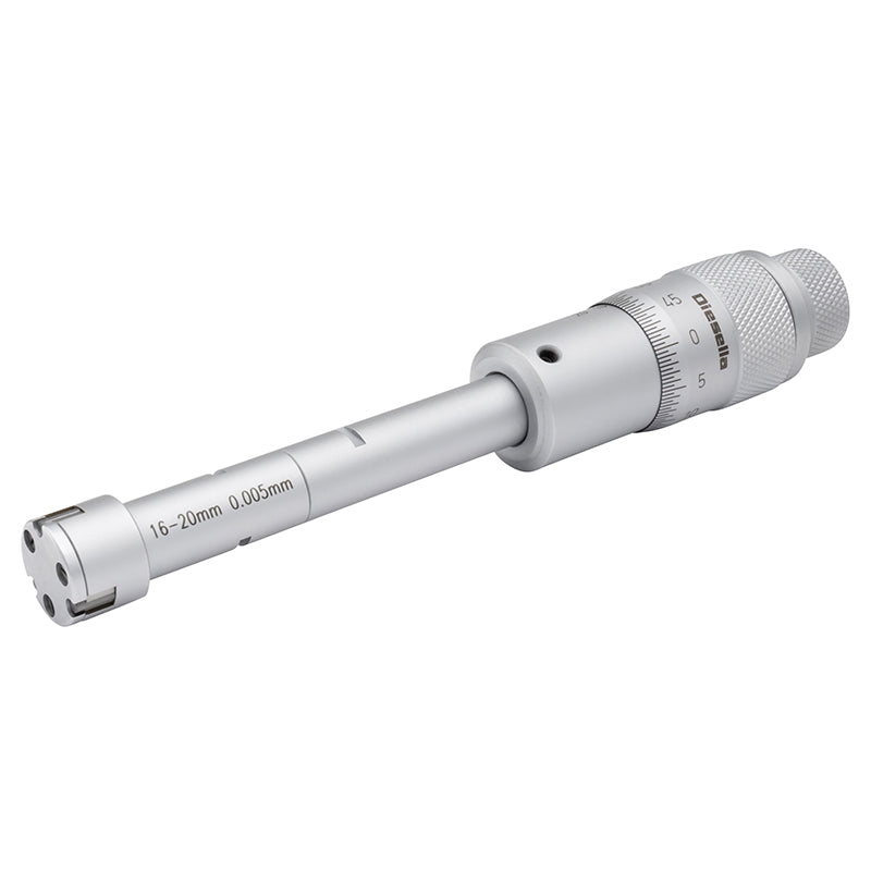 Indvendig 3-punkt mikrometer 16–20 mm inkl. forlænger og kontrolring