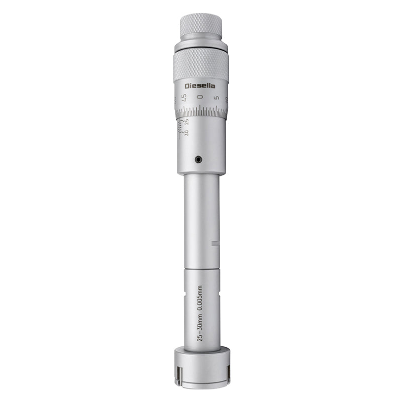 Indvendig 3-punkt mikrometer 25–30 mm inkl. forlænger og kontrolring