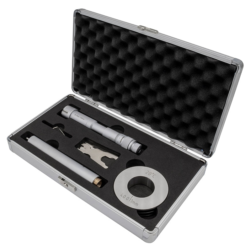 Indvendig 3-punkt mikrometer 30–40 mm inkl. forlænger og kontrolring