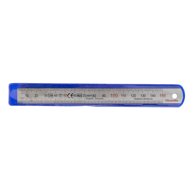 Stållineal 150 × 15 × 0,5 mm, klasse II