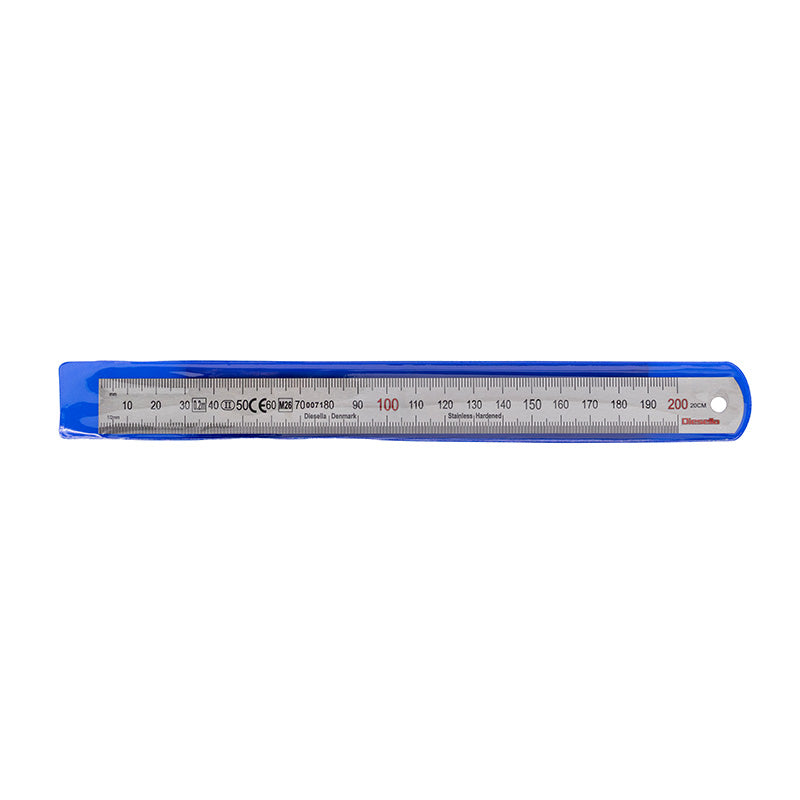Stållineal 200 × 19 × 0,8 mm, klasse II