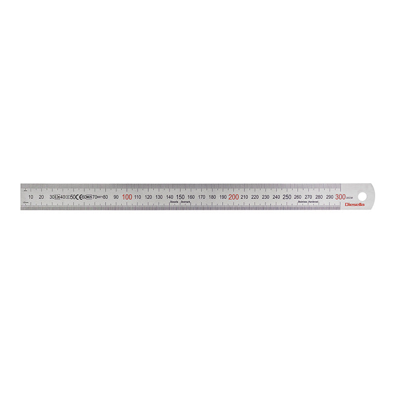 Stållineal 300 × 25 × 1,0 mm, klasse II