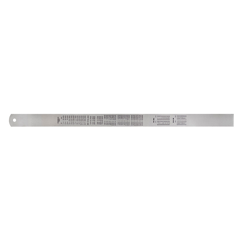 Stållineal 500 × 30 × 1,2 mm, Klasse II, V-H-graduering