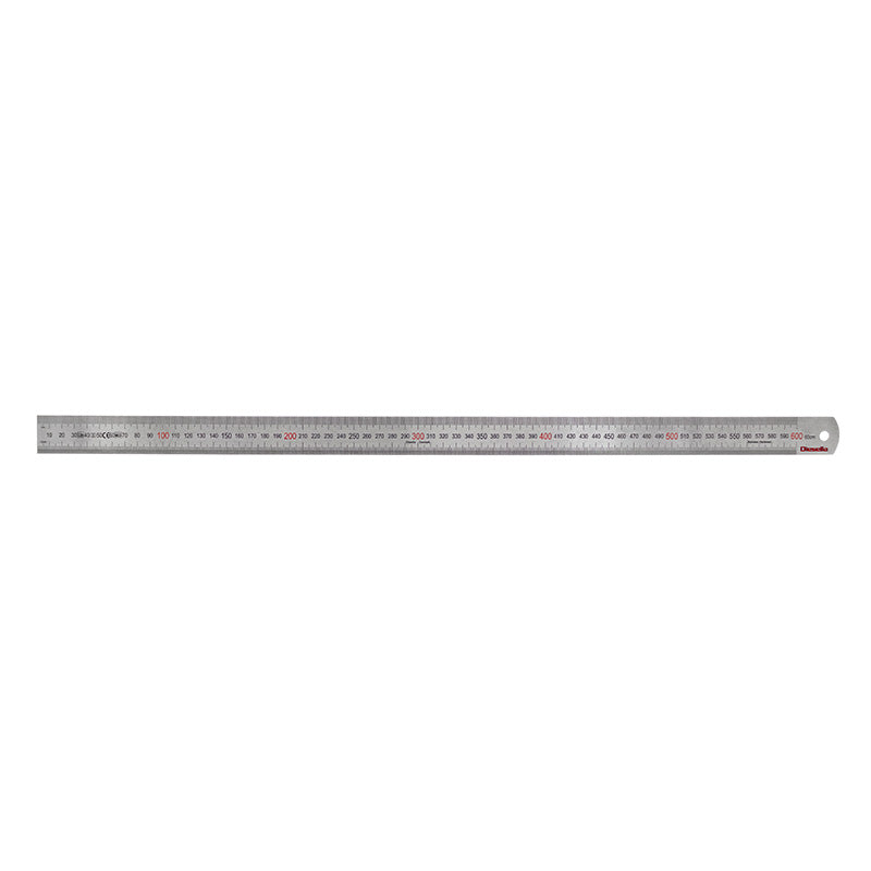 Stållineal 600 × 30 × 1,2 mm, Klasse II, V-H-graduering
