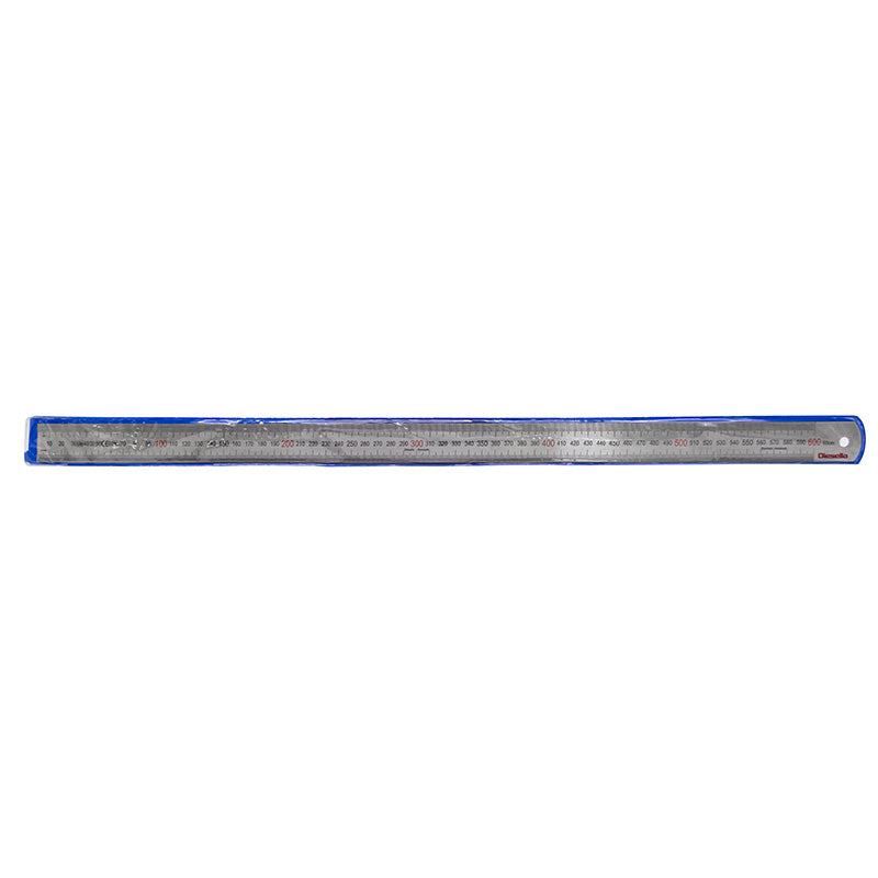 Stållineal 600 × 30 × 1,2 mm, Klasse II, V-H-graduering