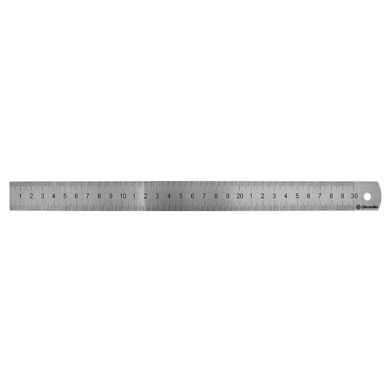 Stållineal 300 × 25 × 1,0 mm, V-H-graduering