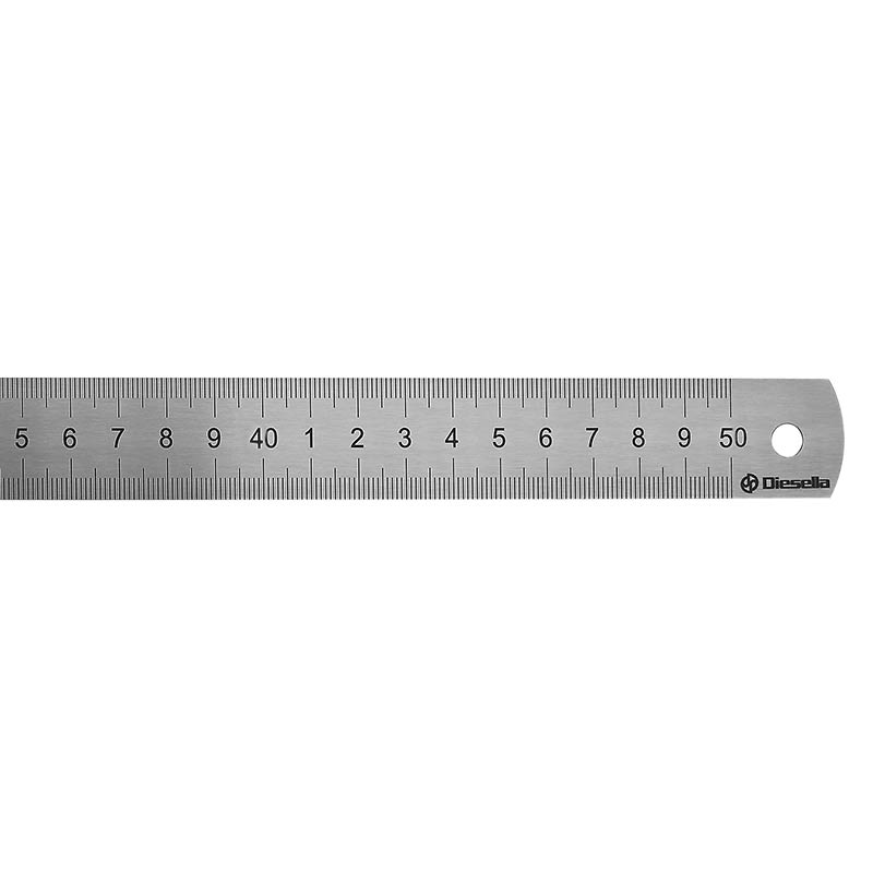 Stållineal 500 × 30 × 1,0 mm, V-H-graduering