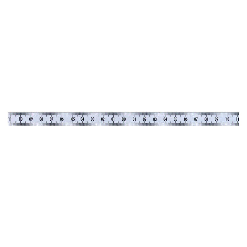 Selvklæbende Pit båndmål i stål 200 cm × 13 mm (100–0–100 cm) hvid