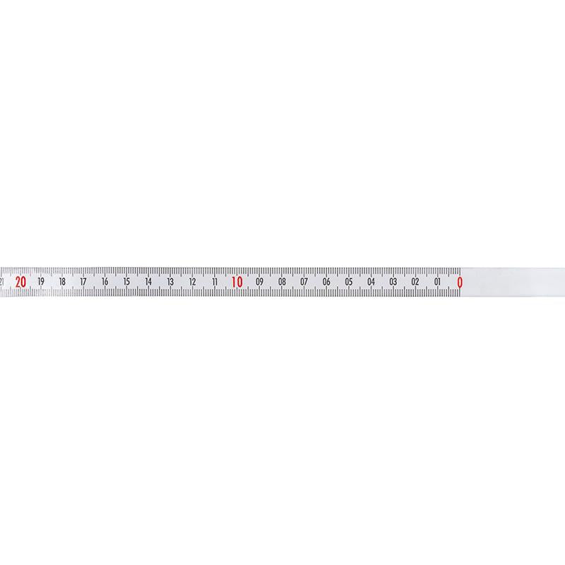Selvklæbende Pit båndmål i stål 3 m × 13 mm, H-V-graduering hvid