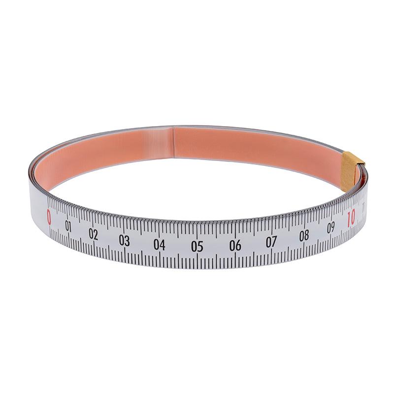 Selvklæbende Pit båndmål i stål 2 m × 10 mm, V-H-graduering hvid