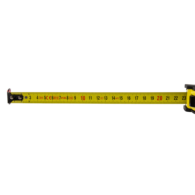 Båndmål 5 m × 19 mm gummibelagt ABS-hus med Power-lås