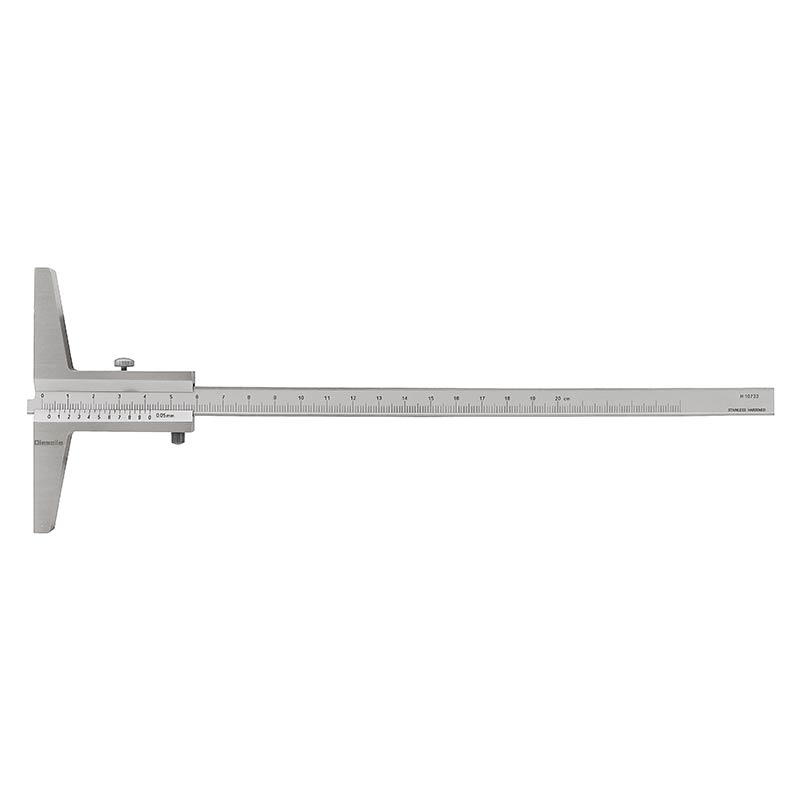 Dybdemåler 0–200 mm × 0,05 (100 mm målebro)