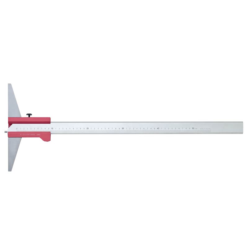 Aluminium dybdeskydelære 0–2000 mm × 0,05 mm (200 mm målebro)