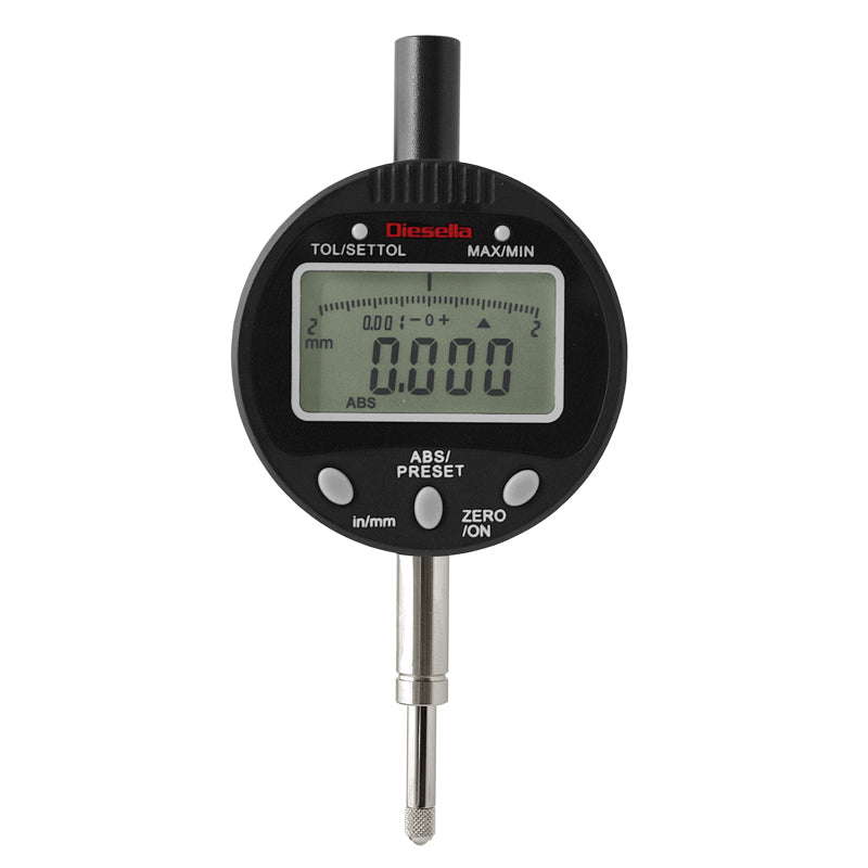 Digitalt måleur 0–25,4 × 0,001 mm med ABS/TOL/Min/Max funktion