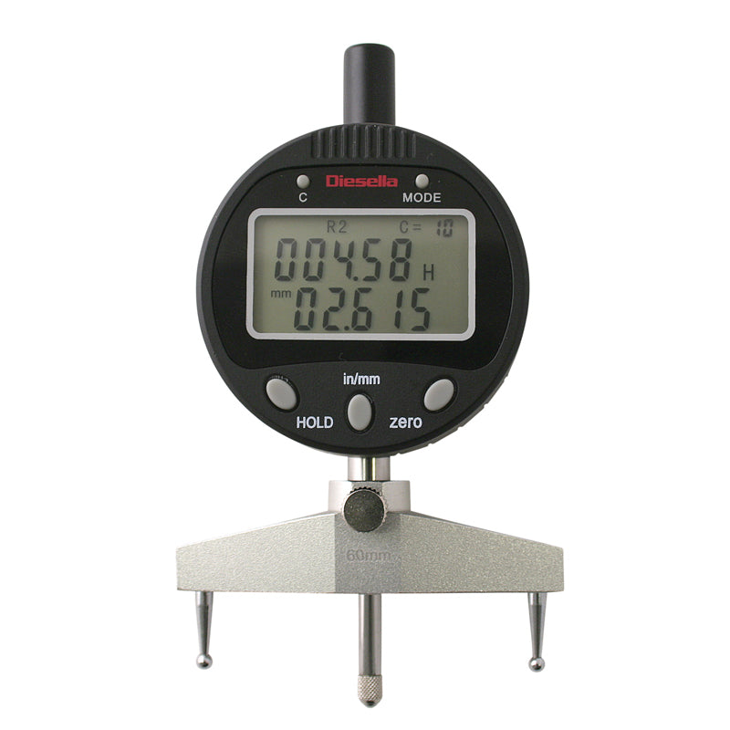 Digital radius måler 5–700 × 0,01 mm for ind- og udvendig måling
