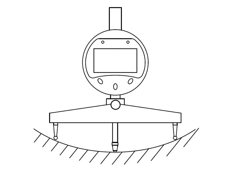 Digital radius måler 5–700 × 0,01 mm for ind- og udvendig måling